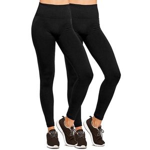 ET TU solid black activewear leggings - O/S